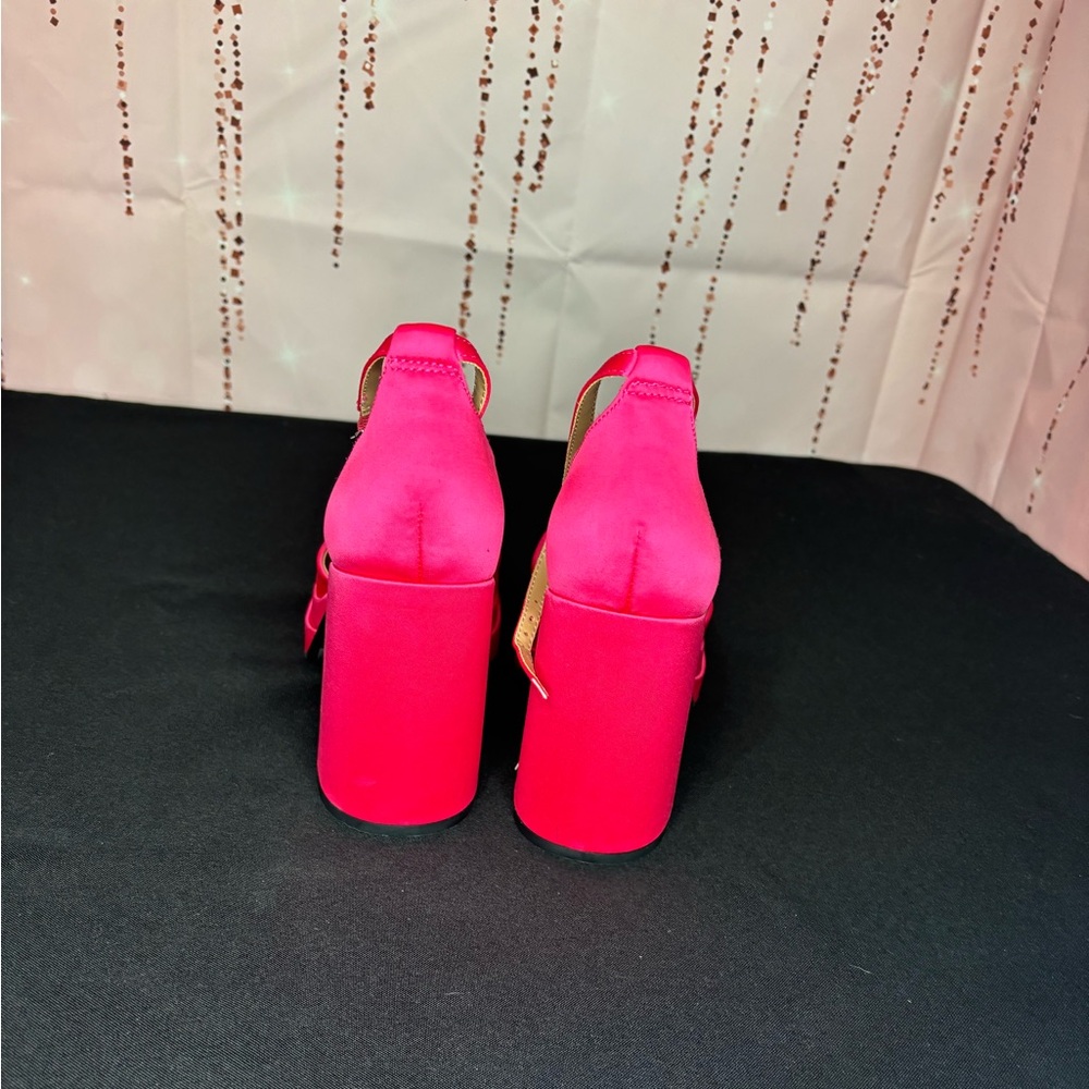 Women's Martine Block Heels - PINK SATIN - Picture 3 of 9